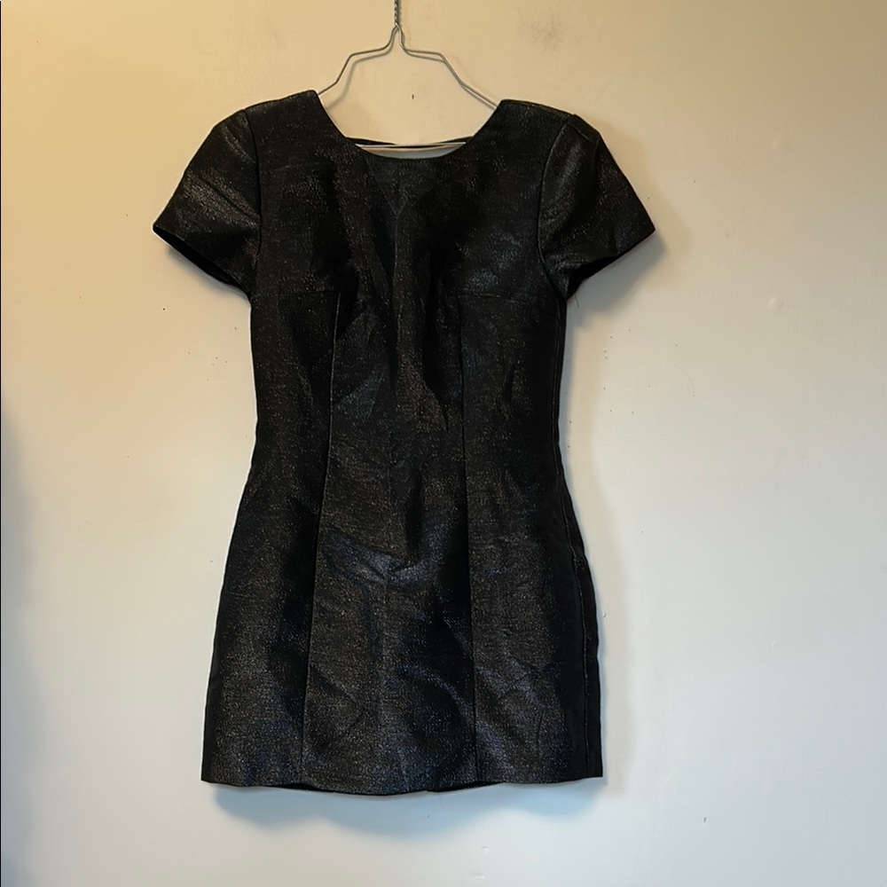 Express elegant sparkling short sleeve open back mini dress size 2. New with tag